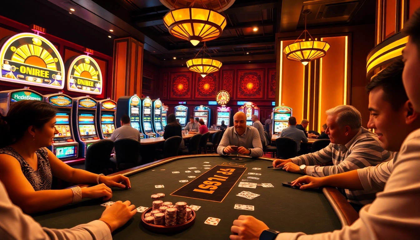 Experience the thrill of new88 with players at a vibrant poker table, where excitement fills the air and chips stack higher.