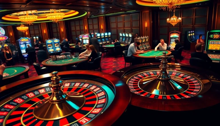 Explore the thrilling atmosphere of the casino at https://f8betht.baby/, featuring a dynamic roulette wheel and enthusiastic players.